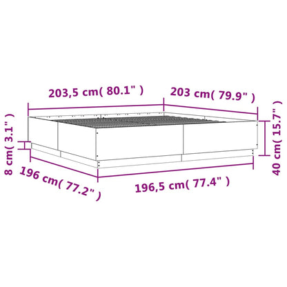 Sängram sonoma-ek 200x200 cm konstruerat trä