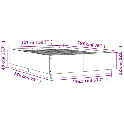 Sängram sonoma-ek 140x190 cm konstruerat trä