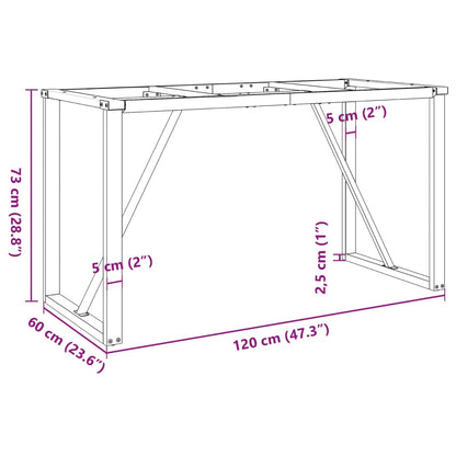 Bordsben för matbord O-ram 120x60x73 cm stål