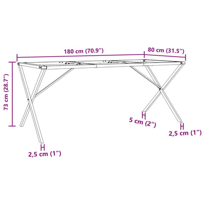 Bordsben för matbord X-ram 180x80x73 cm stål