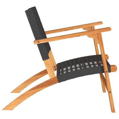 Trädgårdsstolar 2 st svart konstrotting akaciaträ