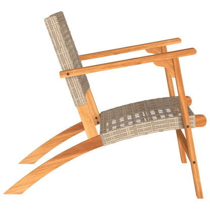 Trädgårdsstolar 2 st beige konstrotting akaciaträ