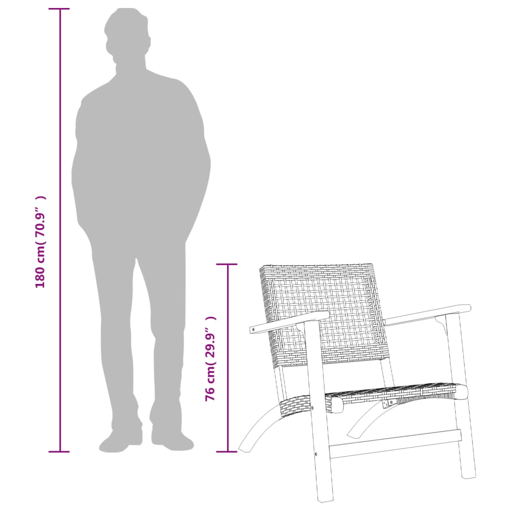 Trädgårdsstolar 2 st beige konstrotting akaciaträ