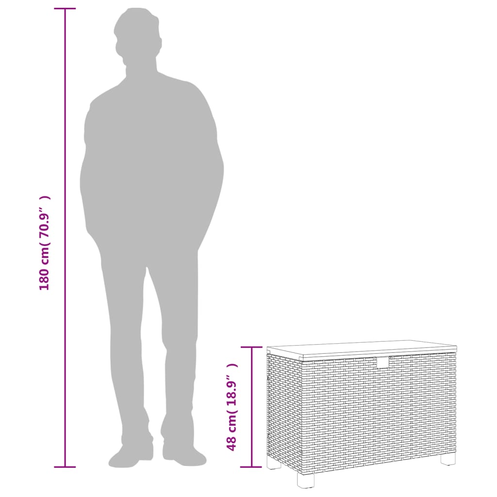 Dynbox svart 80x40x48 cm konstrotting akaciaträ