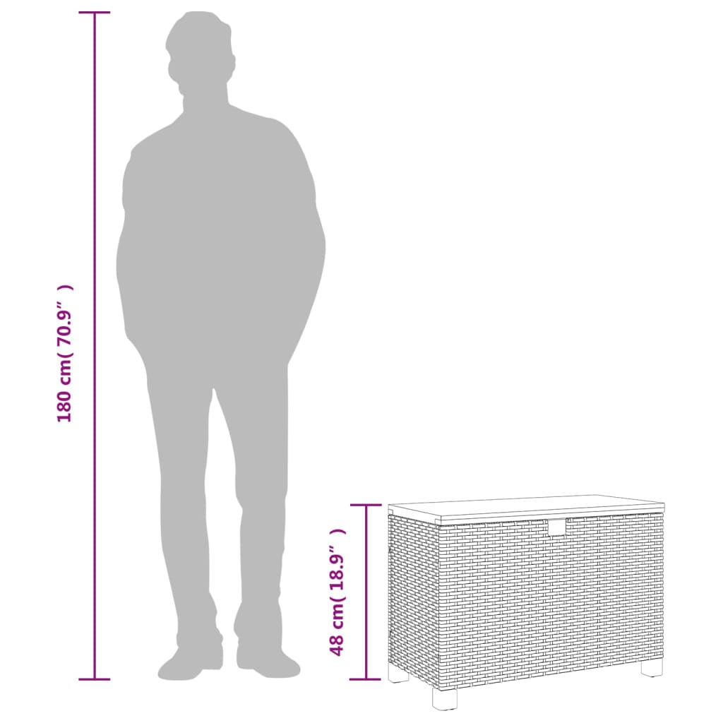 Dynbox grå 80x40x48 cm konstrotting akaciaträ