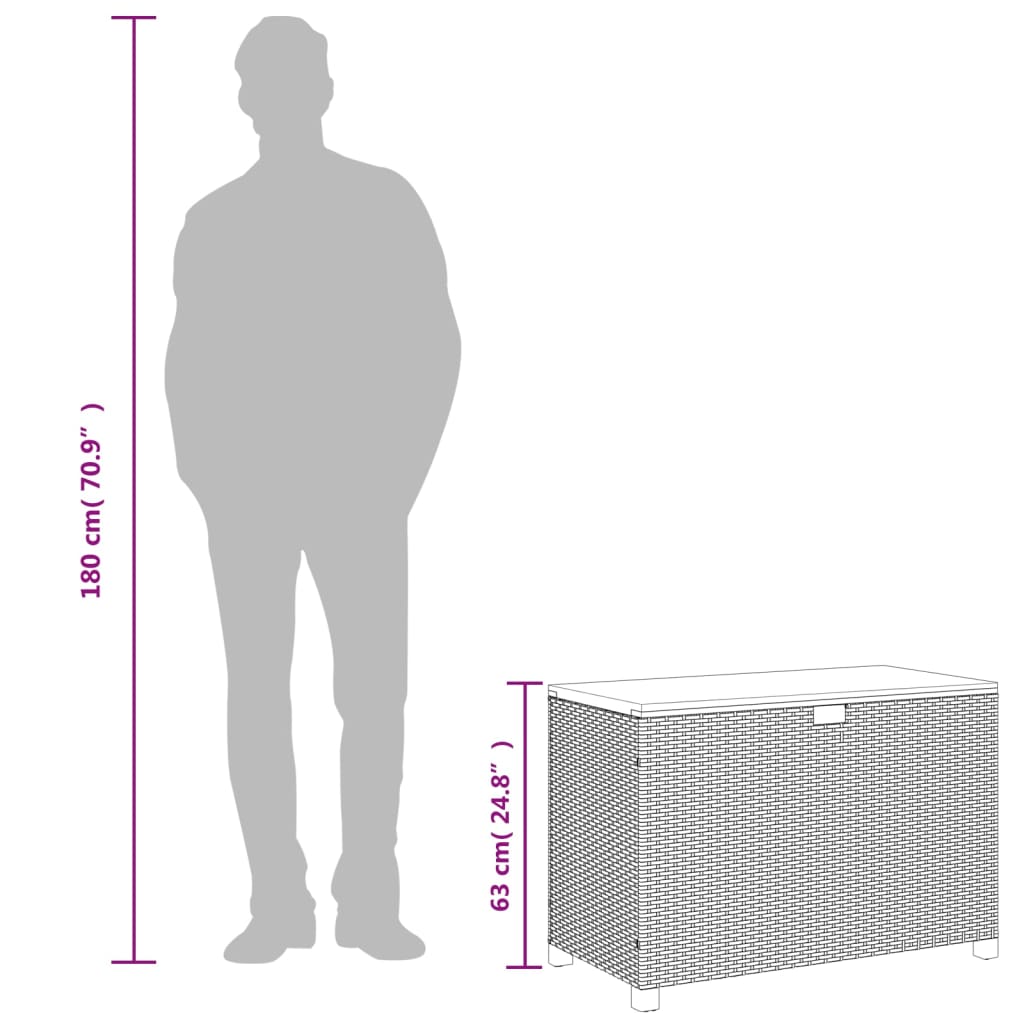 Dynbox svart 110x55x63 cm konstrotting akaciaträ