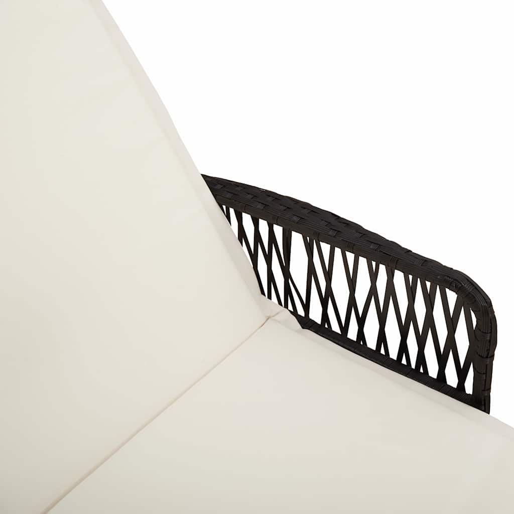 Solstol Svart och krämvit 55 x 200 x 92 cm konstrotting