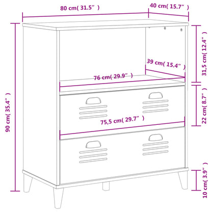 Bokhylla VIKEN vit 80x40x90 cm konstruerat trä