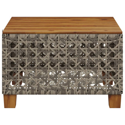 Trädgårdsbord grå 55x55x36 cm konstrotting akaciaträ