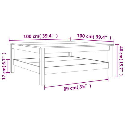 Soffbord vaxbrun 100x100x40 cm massiv furu