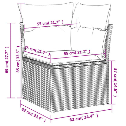 Soffa hörnsektion för trädgården med dynor beige konstrotting