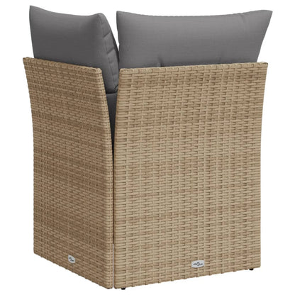 Soffa hörnsektion för trädgården med dynor beige konstrotting