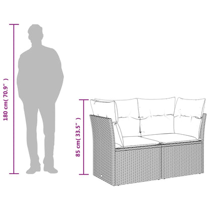 Trädgårdssoffa 3-sits med dynor konstrotting brun