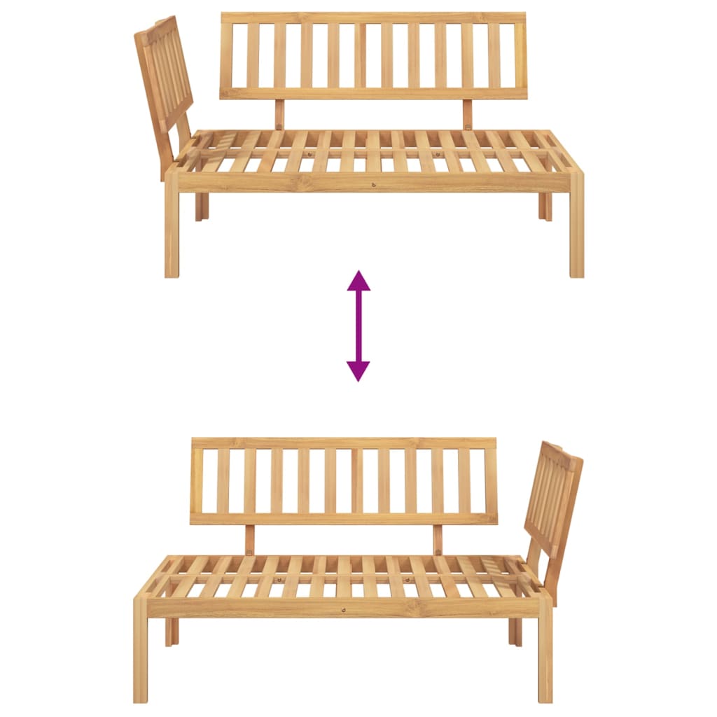 Pallsoffa hörnsektion massivt akaciaträ