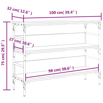 Avlastningsbord brun ek 100x32x75 cm konstruerat trä