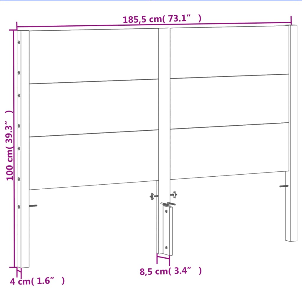 Huvudgavel vaxbrun 180 cm massiv furu