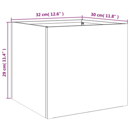 Odlingslådor 2 st antracit 32x30x29 cm stål