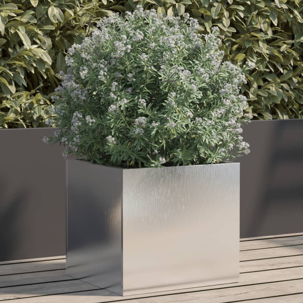 Odlingslåda silver 32x30x29 cm rostfritt stål