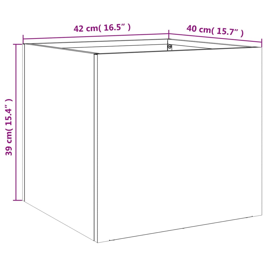 Odlingslådor 2 st vit 42x40x39 cm stål