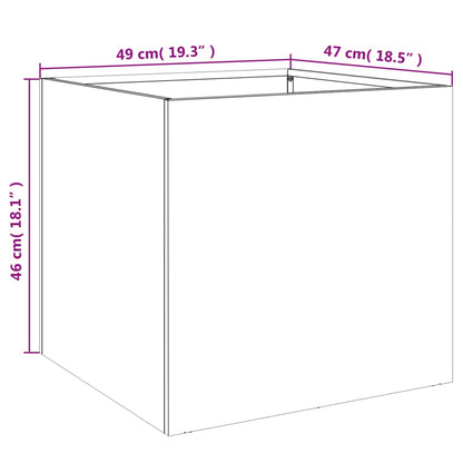 Odlingslådor 2 st svart 49x47x46 cm kallvalsat stål