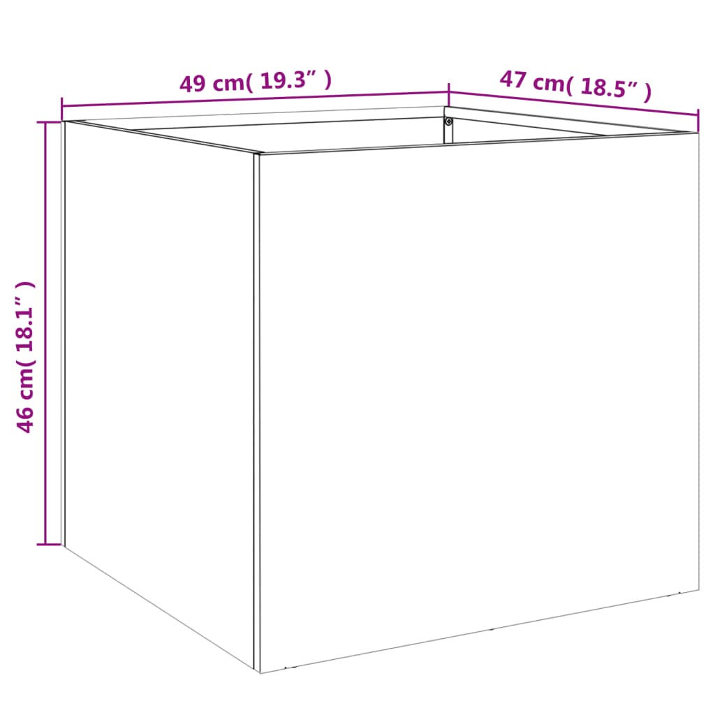 Odlingslåda vit 49x47x46 cm kallvalsat stål