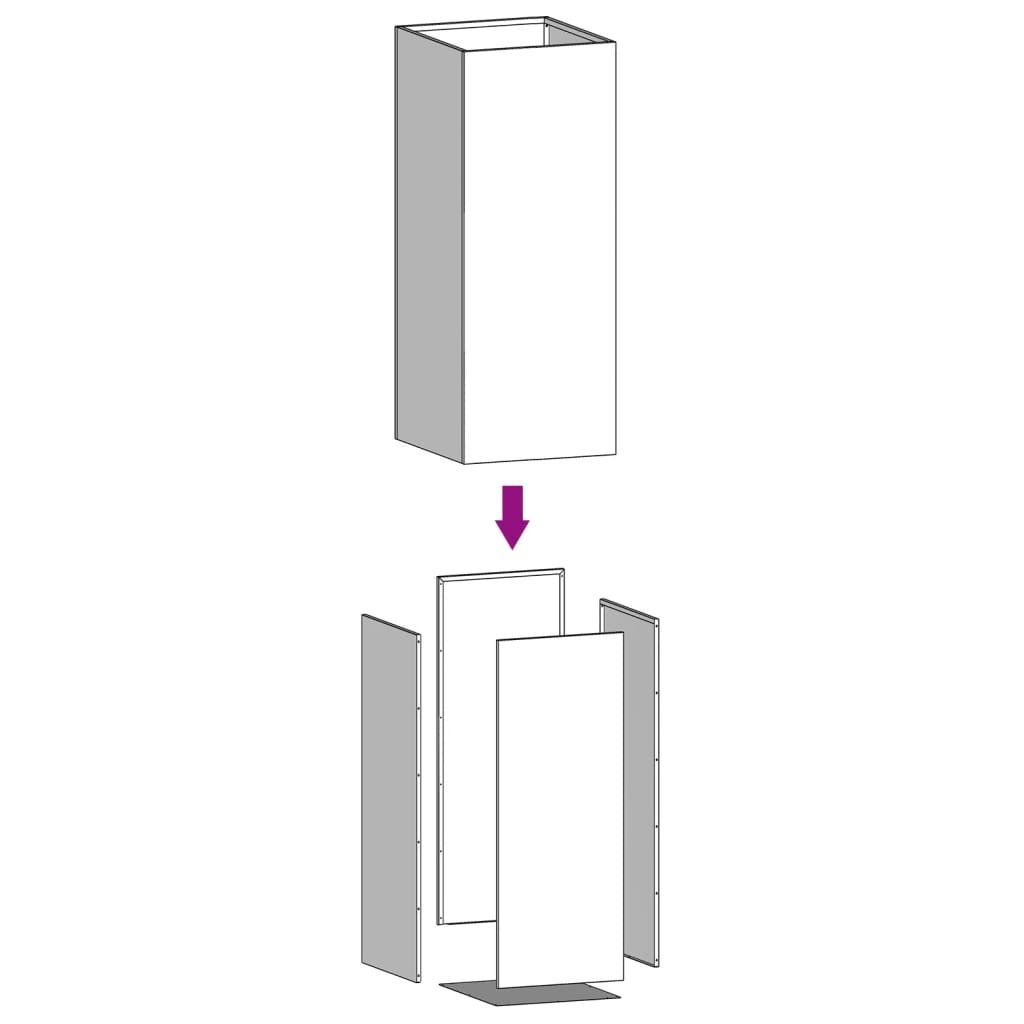 Odlingslåda vit 42x38x75 cm kallvalsat stål