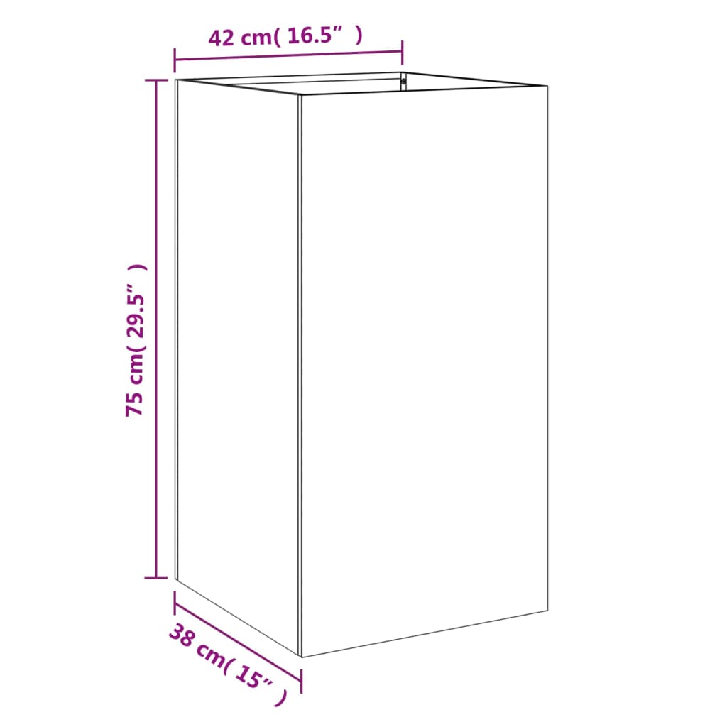 Odlingslåda vit 42x38x75 cm kallvalsat stål