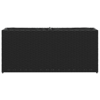 Odlingslådor med 2 krukor 2 st svart 90x20x40 cm konstrotting