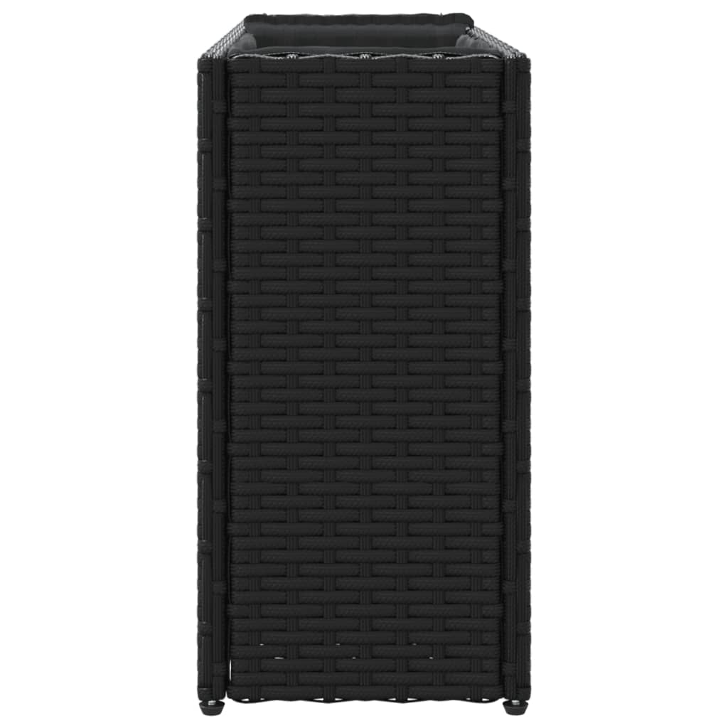 Odlingslådor med 2 krukor 2 st svart 90x20x40 cm konstrotting