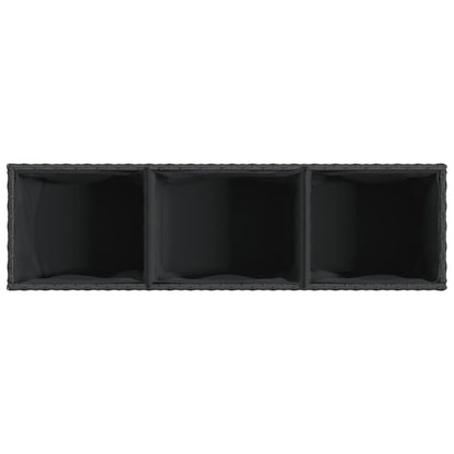 Odlingslådor med hjul 2 st svart 107x32x38 cm konstrotting