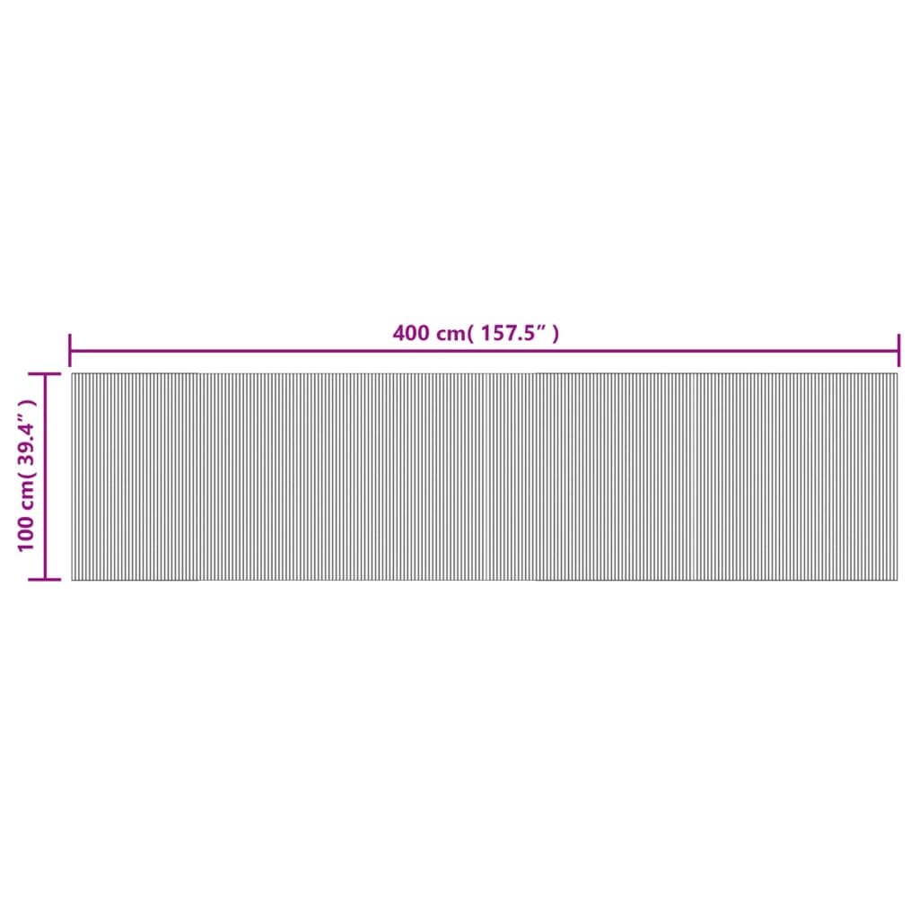 Matta rektangulär mörkbrun 100x400 cm bambu