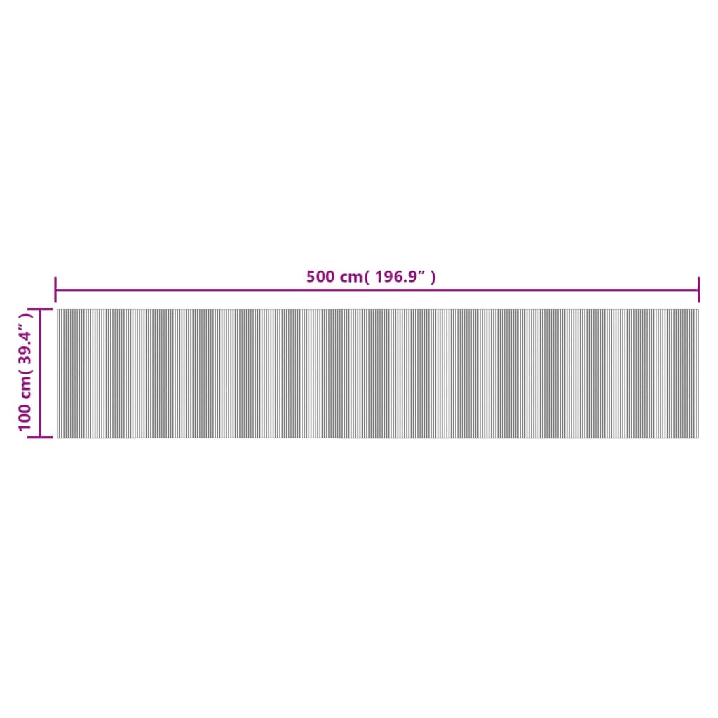 Matta rektangulär mörkbrun 100x500 cm bambu