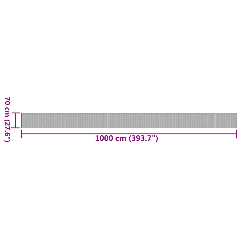 Matta rektangulär svart 70x1000 cm bambu