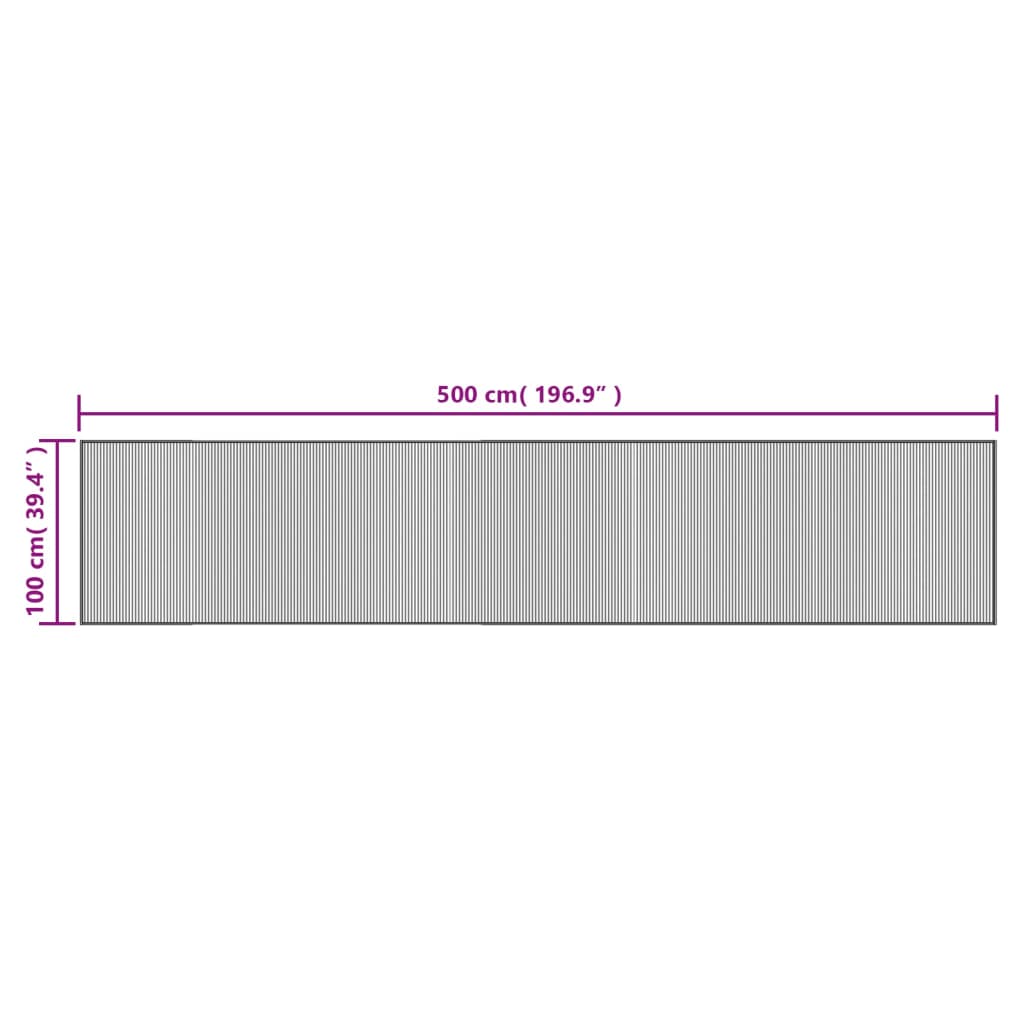 Matta rektangulär brun 100x500 cm bambu