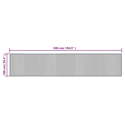 Matta rektangulär brun 100x500 cm bambu