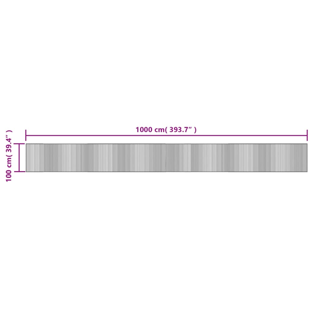 Matta rektangulär svart 100x1000 cm bambu