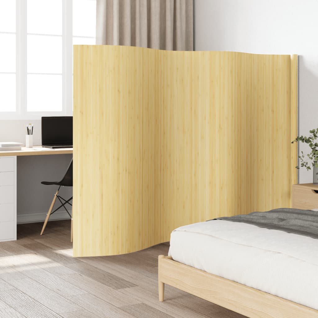 Rumsavdelare ljus naturlig 165x400 cm bambu