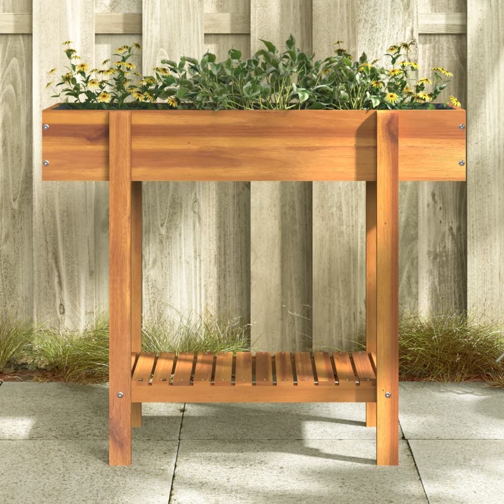 Odlingslåda upphöjd 90x30x75 cm massivt akaciaträ