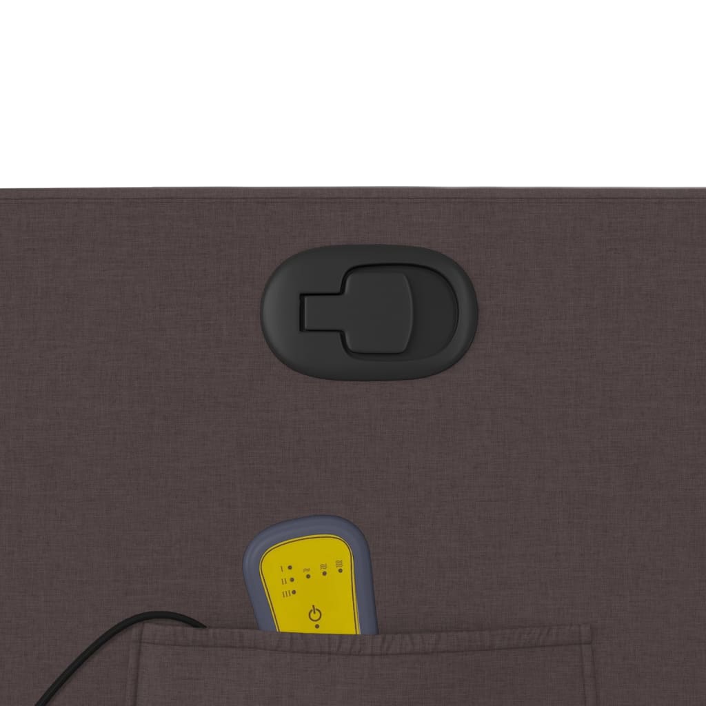 Massagefåtölj mörkbrun tyg