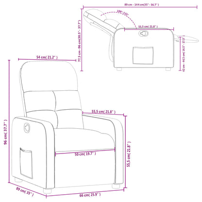 Reclinerfåtölj svart tyg