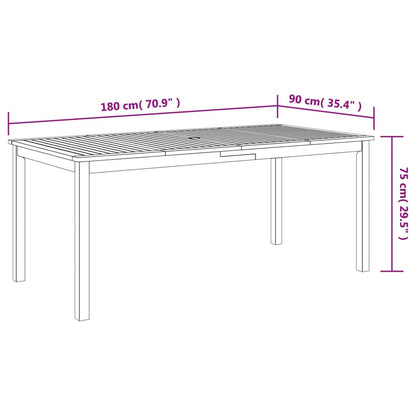 Trädgårdsbord 180x90x75 cm massivt akaciaträ