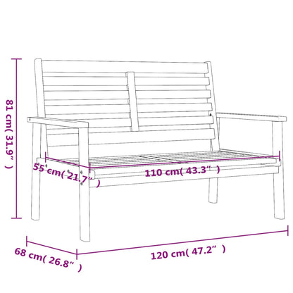 Trädgårdsbänk 120 cm massivt akaciaträ