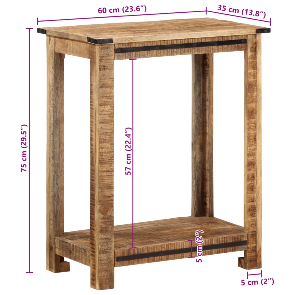 Konsolbord 60x35x75 cm massivt mangoträ