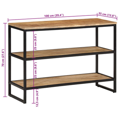 Avlastningsbord 100x35x70 cm massivt grovt mangoträ