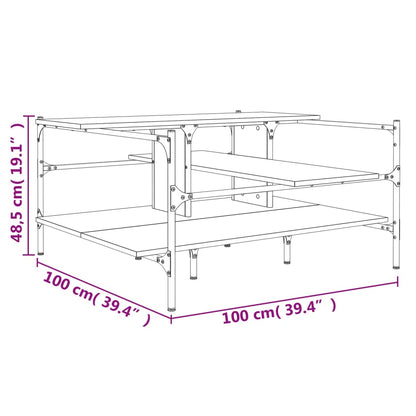 Soffbord svart 100x100x48,5 cm konstruerat trä