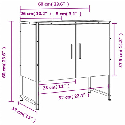 Tvättställsskåp svart 60x33x60 cm konstruerat trä