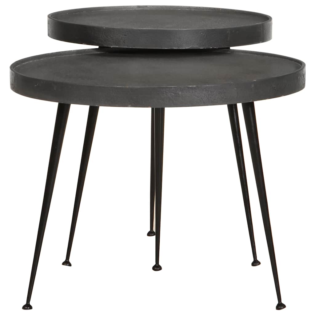 Soffbord 2 delar svart konstruerat trä