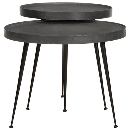 Soffbord 2 delar svart konstruerat trä