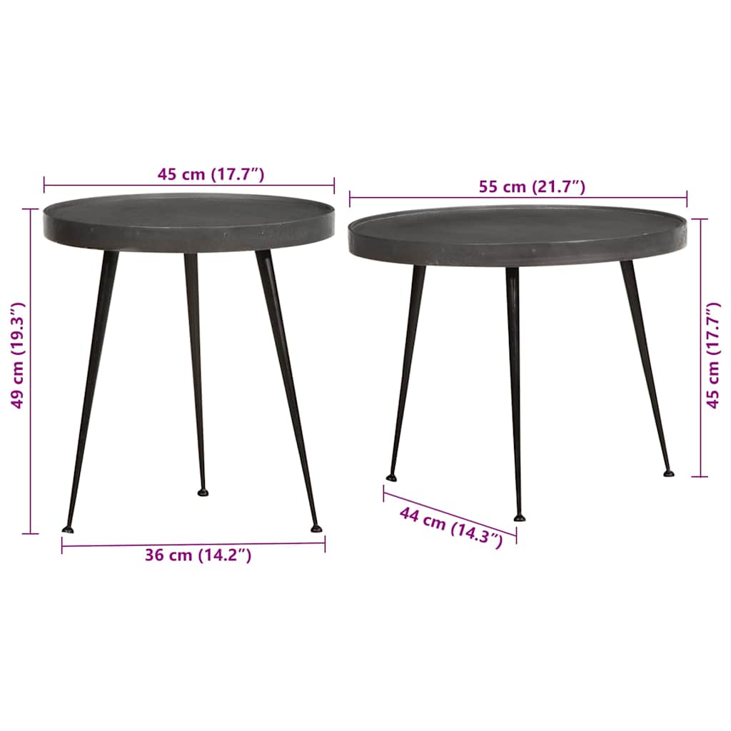 Soffbord 2 delar svart konstruerat trä