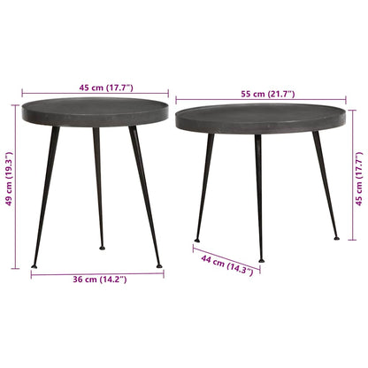 Soffbord 2 delar svart konstruerat trä